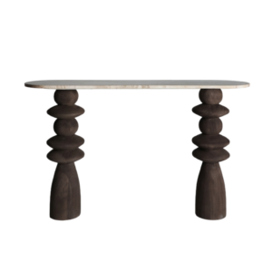 Consola maro din lemn de mango si marmura Vrads