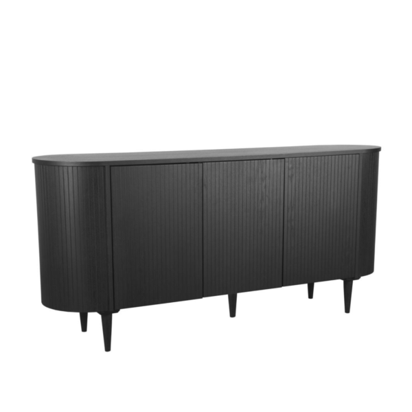 Bufet inferior negru din furnir de stejar 180 cm Olivia