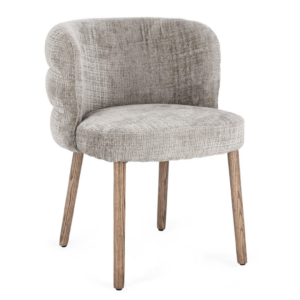 Set 2 scaune dining gri din tesatura texturata Ilma