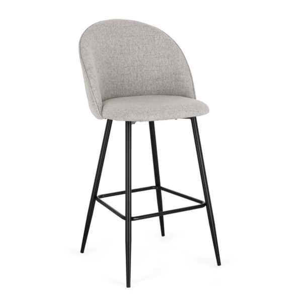 Set 2 scaune de bar gri/negru din tesatura New Tanya