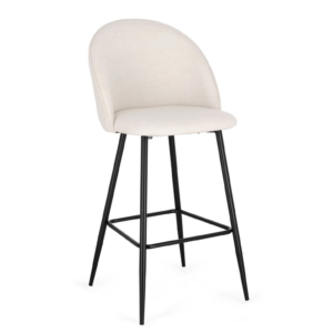 Set 2 scaune de bar crem deschis/negru din tesatura New Tanya