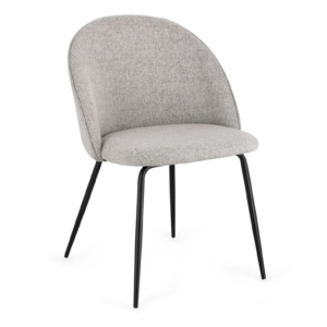 Set 2 scaune dining gri/negru din tesatura New Tanya