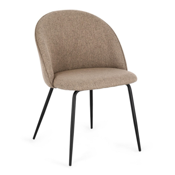 Set 2 scaune dining maro/negru din tesatura New Tanya