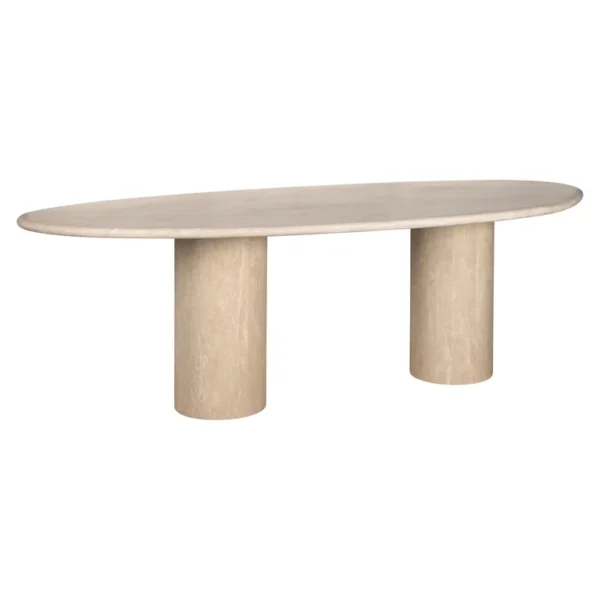 Masa dining bej din travertin si MDF Renaissance