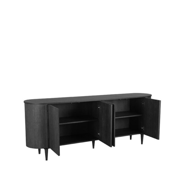 Bufet inferior negru din furnir de stejar 220 cm Olivia - imagine 6