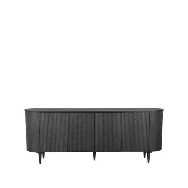Bufet inferior negru din furnir de stejar 220 cm Olivia - imagine 3