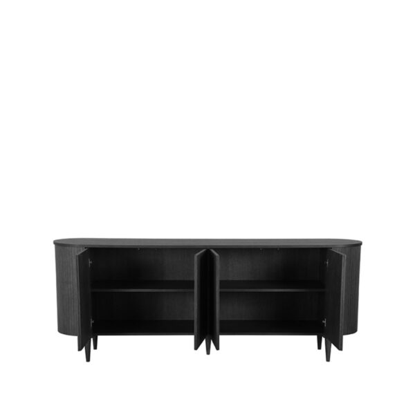 Bufet inferior negru din furnir de stejar 220 cm Olivia - imagine 5