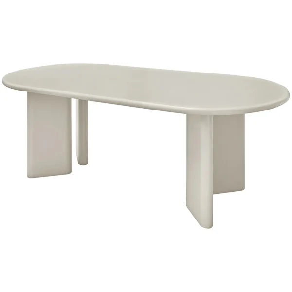 Masa dining ovala crem deschis din MDF Nagano - imagine 3