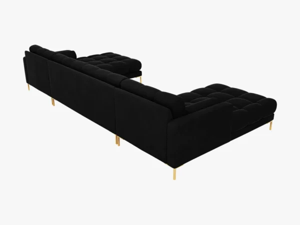 Coltar modular 6 locuri negru din catifea Mamaia - imagine 5