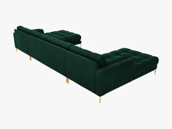 Coltar modular 6 locuri verde din catifea Mamaia - imagine 5