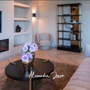 Set 2 mese de cafea maro inchis/aramiu din MDF, inox si furnir Brody