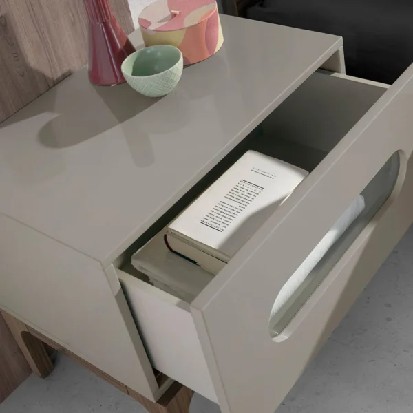 Noptiera gri din MDF cu iluminat Ray - imagine 7
