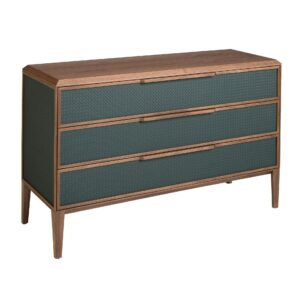 Comoda maro natur/verde din lemn si vinil Forest