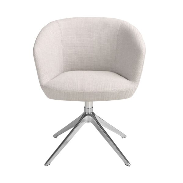Scaun dining rotativ gri deschis din tesatura Oxer