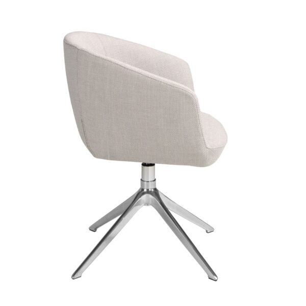 Scaun dining rotativ gri deschis din tesatura Oxer - imagine 3