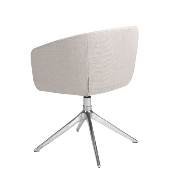 Scaun dining rotativ gri deschis din tesatura Oxer - imagine 4