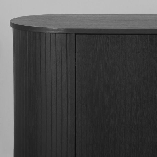 Bufet inferior negru din furnir de stejar 180 cm Olivia - imagine 7