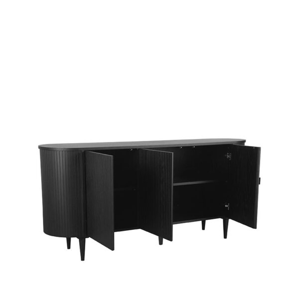 Bufet inferior negru din furnir de stejar 180 cm Olivia - imagine 5