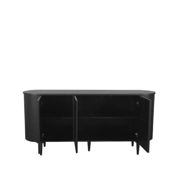 Bufet inferior negru din furnir de stejar 180 cm Olivia - imagine 4