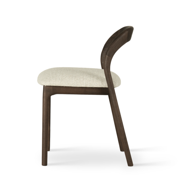 Scaun dining crem din tesatura si cadru lemn Moris - imagine 3