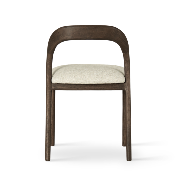 Scaun dining crem din tesatura si cadru lemn Moris - imagine 2