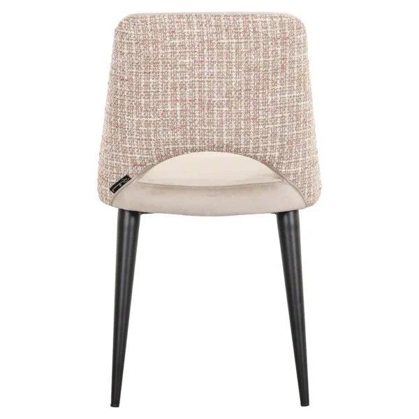 Scaun dining bej/roze din catifea si tesatura Tabitha - imagine 4