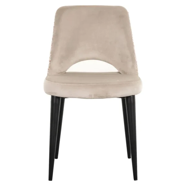 Scaun dining bej/roze din catifea si tesatura Tabitha - imagine 2