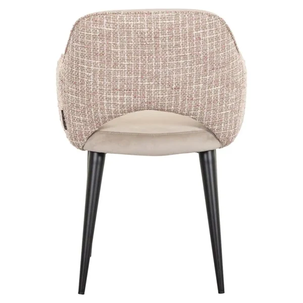 Scaun dining bej/roze din catifea si tesatura Giovanna - imagine 4