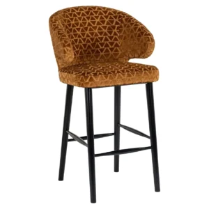 Scaun de bar caramiziu din catifea h110 Indigo