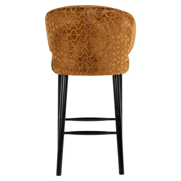 Scaun de bar caramiziu din catifea h110 Indigo - imagine 4