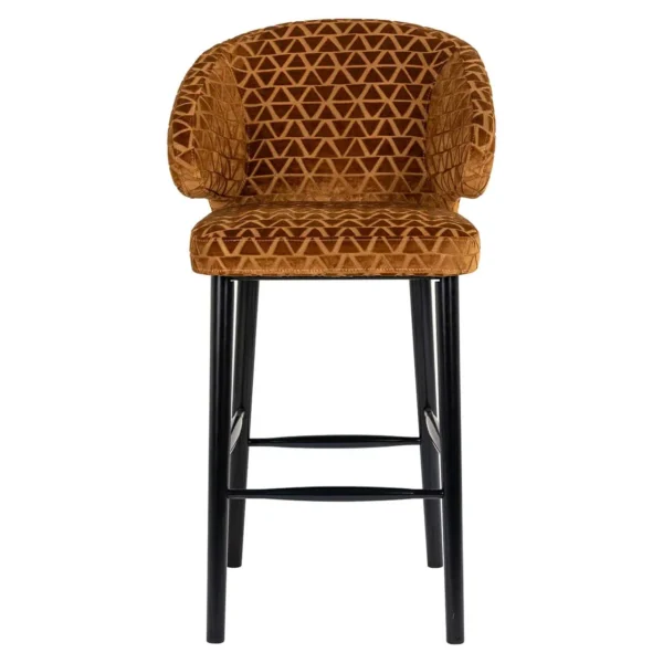 Scaun de bar caramiziu din catifea h110 Indigo - imagine 2