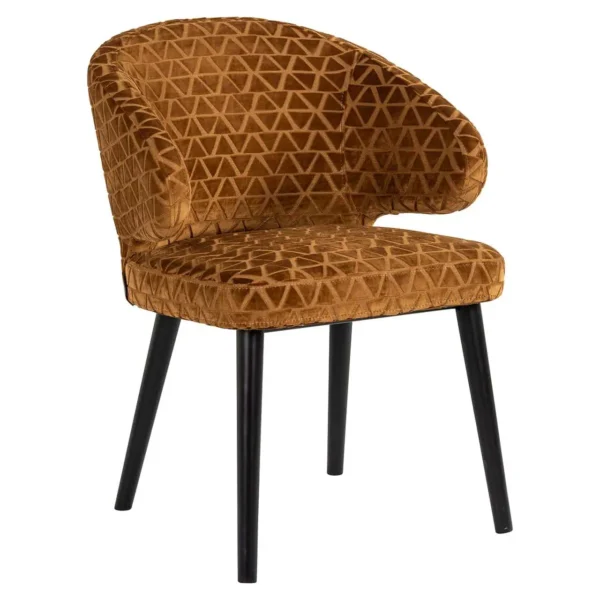 Scaun dining caramiziu din catifea Indigo