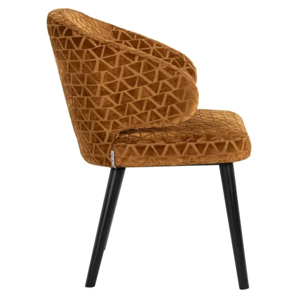 Scaun dining caramiziu din catifea Indigo - imagine 3