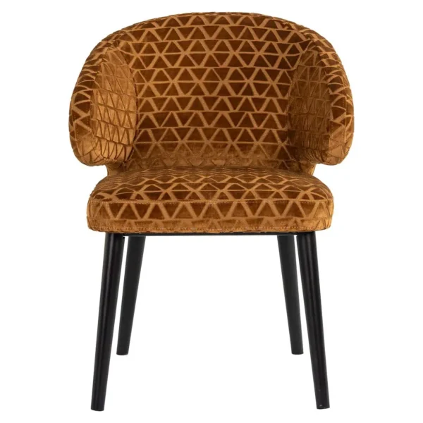 Scaun dining caramiziu din catifea Indigo - imagine 2