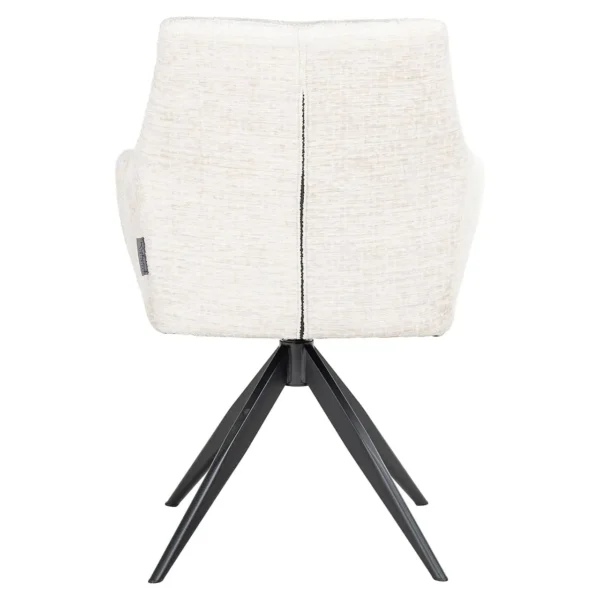 Scaun dining rotativ crem deschis din tesatura chenille Endure - imagine 4