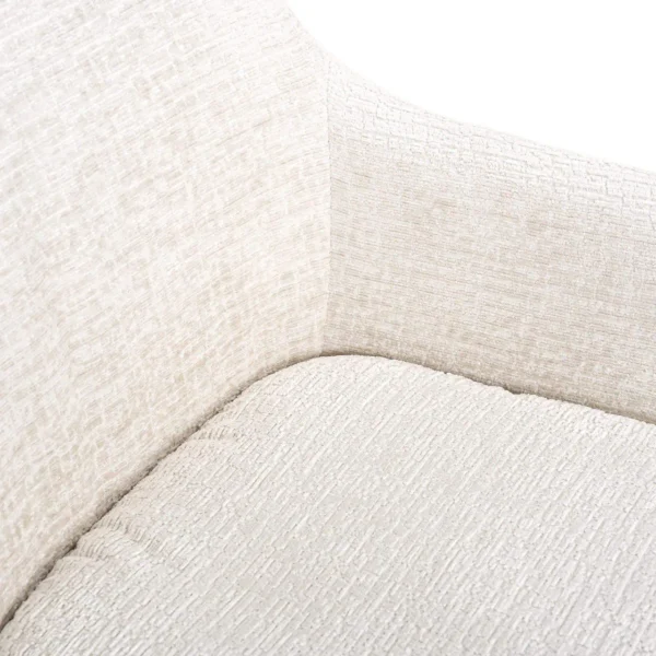 Scaun dining rotativ crem deschis din tesatura chenille Endure - imagine 5