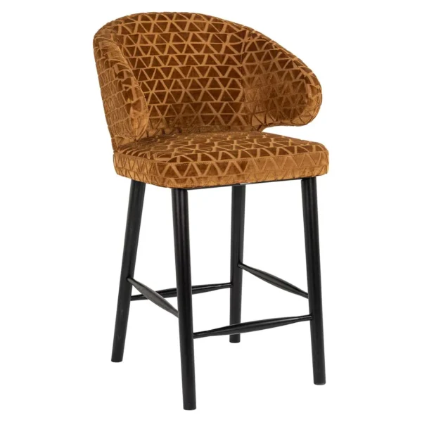 Scaun de bar caramiziu din catifea h93 Indigo