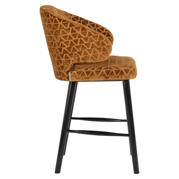 Scaun de bar caramiziu din catifea h93 Indigo - imagine 3