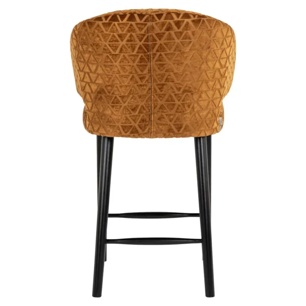 Scaun de bar caramiziu din catifea h93 Indigo - imagine 4