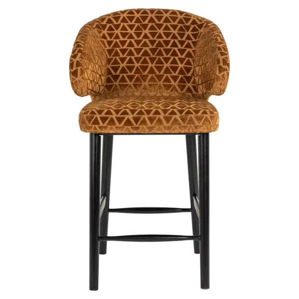 Scaun de bar caramiziu din catifea h93 Indigo - imagine 2