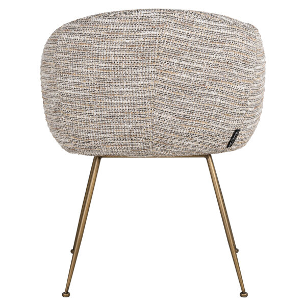 Scaun dining bej din tesatura texturata Amalfi - imagine 4