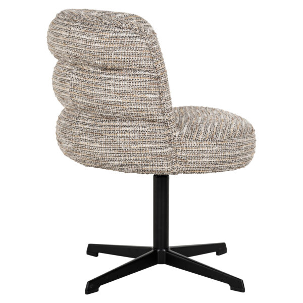 Scaun dining rotativ bej din tesatura texturata Chadwick - imagine 5