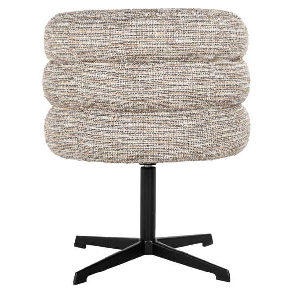 Scaun dining rotativ bej din tesatura texturata Chadwick - imagine 3