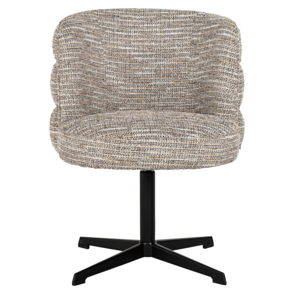 Scaun dining rotativ bej din tesatura texturata Chadwick - imagine 4