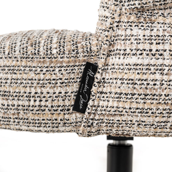 Scaun dining rotativ bej din tesatura texturata Chadwick - imagine 7