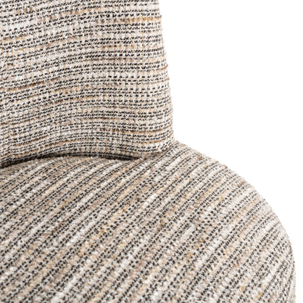 Scaun dining rotativ bej din tesatura texturata Chadwick - imagine 6