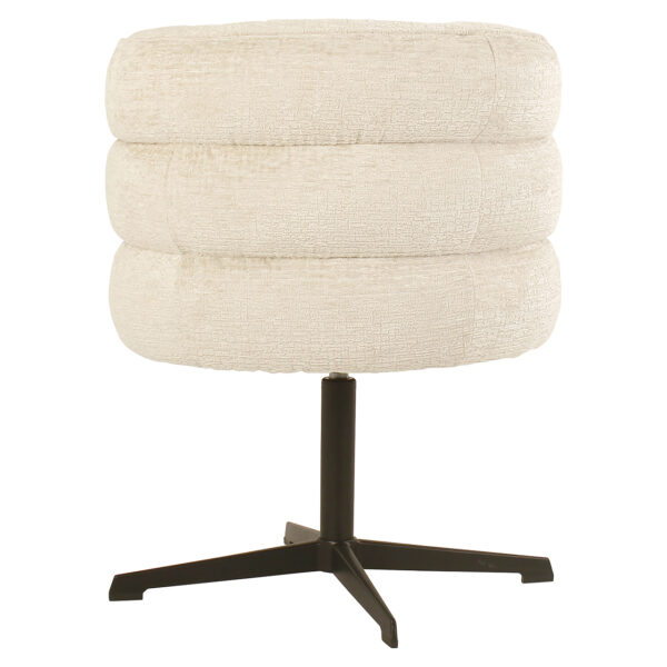 Scaun dining rotativ crem din tesatura texturata Chadwick - imagine 2