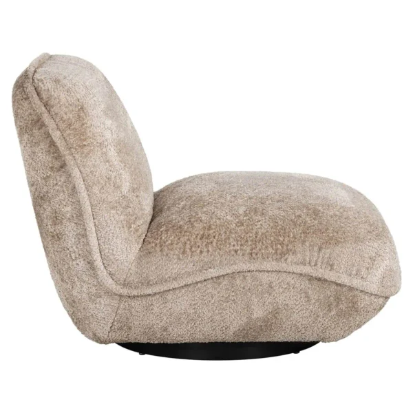 Fotoliu maro deschis din tesatura chenille Ophelia - imagine 4