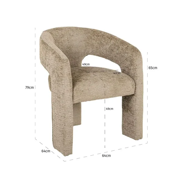 Scaun dining maro din tesatura chenille Paris - imagine 8