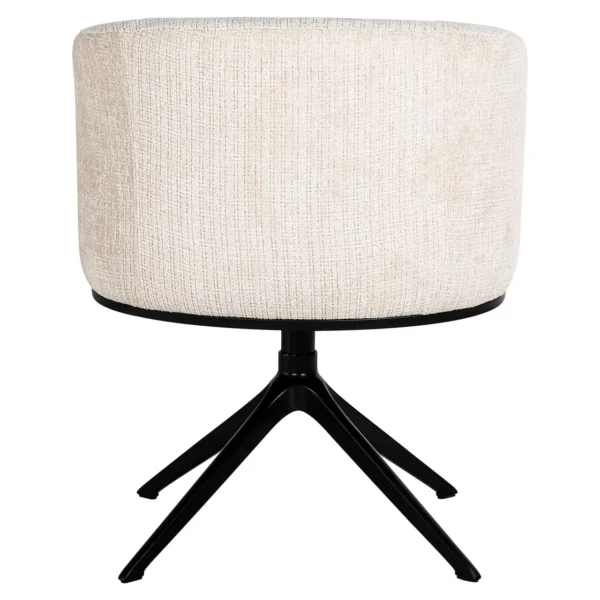 Scaun dining rotativ crem din tesatura chenille Cheyenne - imagine 4